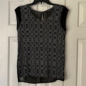 The Limited sleeveless blouse, black & white, size S